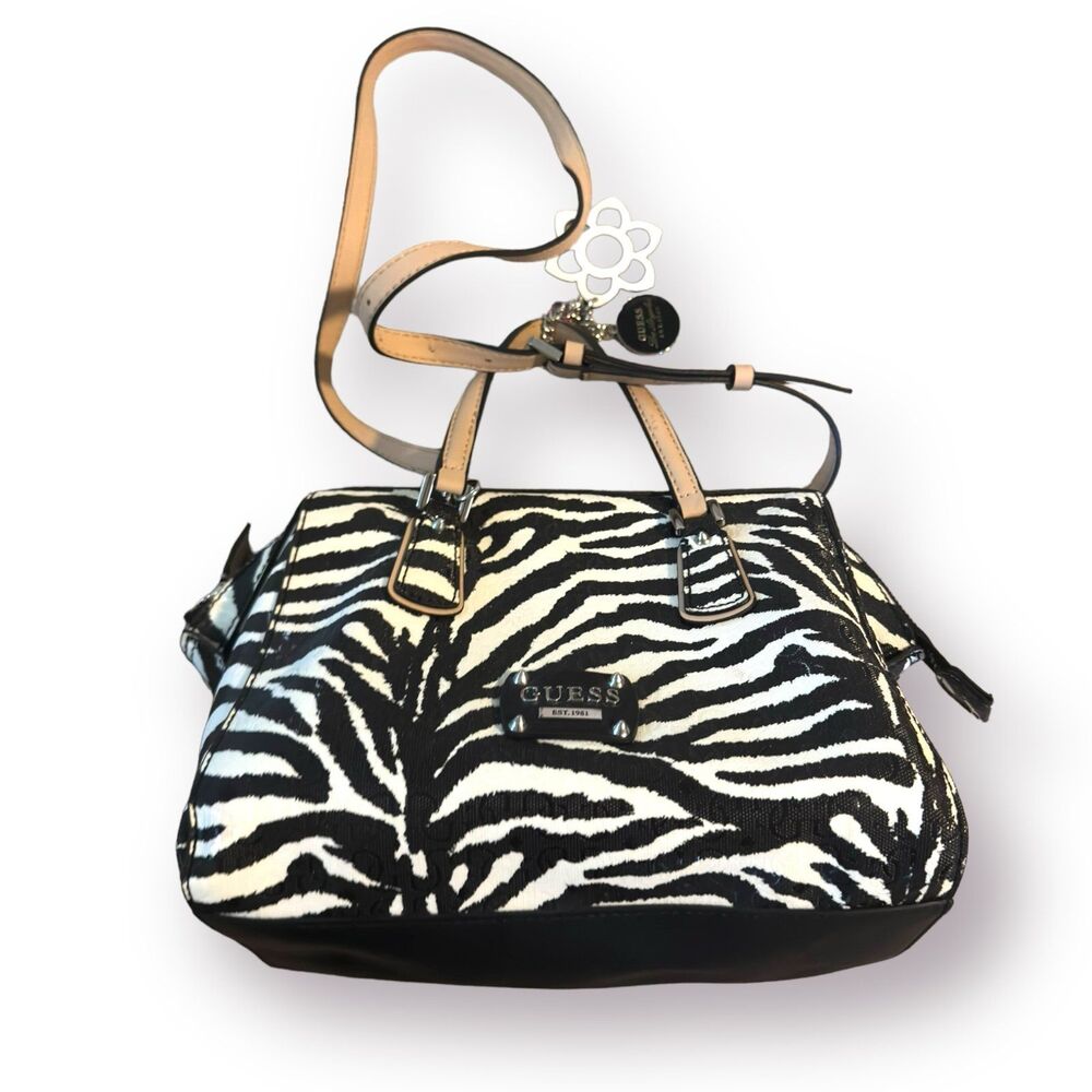 Guess Zebra Shoulder/Crossbody‎ Bag with Matching Wallet